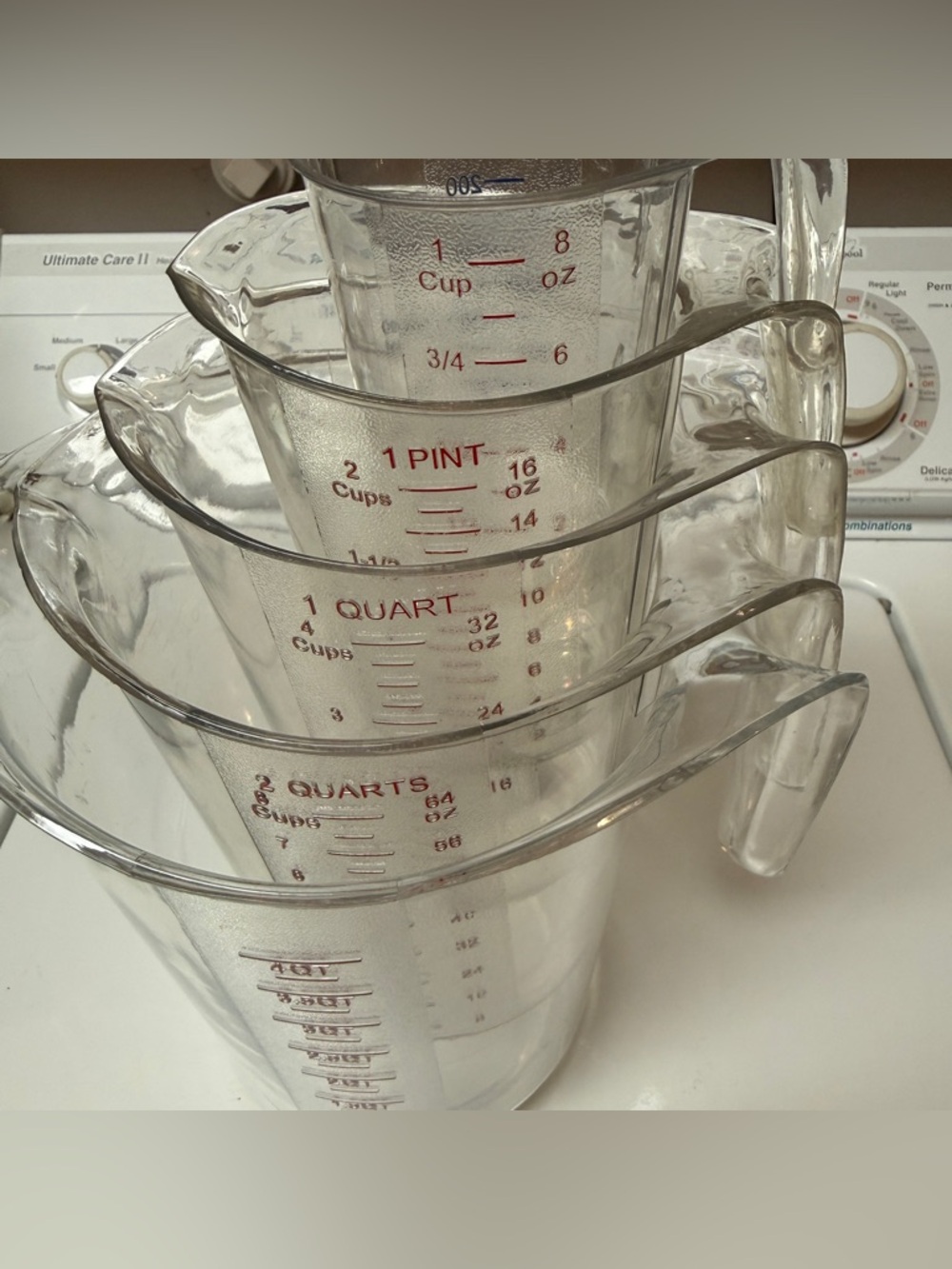 5pc Clear stackable Plastic Measuring Cup Set - Transparent - Picture 7 of 15